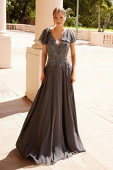 Nox Anabel MJ132 Plus Size Long Formal A Line Evening Dress
