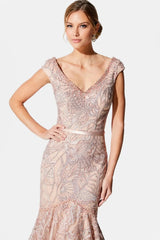 Ivonne D 221D53 Long Mother of the Bride Formal Beaded Lace Dress