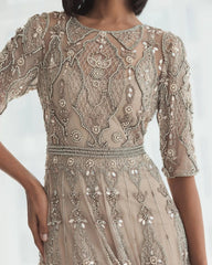 Long Beaded Dress Formal Mother of the Bride Mac Duggal 10115