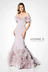 Ivonne D ID909 Long Mermaid Formal Beaded Evening Gown