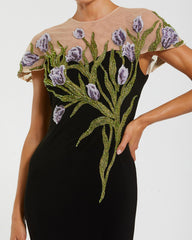 Long Floral Evening Dress Fitted Formal Mac Duggal 11912