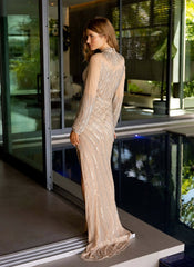 Primavera Couture 12125 Long Sleeve Formal Fitted Sequin Dress