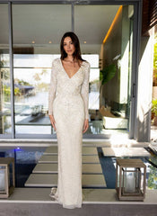 Primavera Couture 12165 Fitted Long Sleeve Formal Sequin Dress
