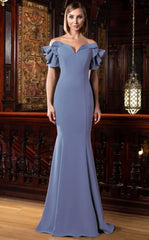 Alexander by Daymor 1588 Formal Long Ruffle Sleeve Evening Dress