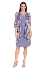 Short Printed Dress 2 Piece Petite R&M Richards 1627P