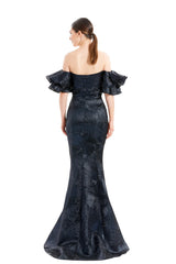 Alexander By Daymor 1652F22 Floral Beaded Long Formal Evening Dress
