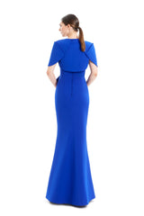 Alexander By Daymor 1656F22 Pleated Long Formal Evening Bolero Dress