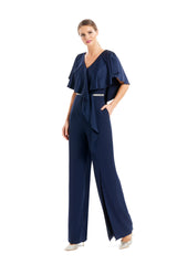 Alexander by Daymor 1669F22 Long Ruffle Formal Jumpsuit
