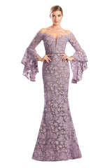 Alexander by Daymor 1769S23 Long Formal Beaded Lace Evening Dress