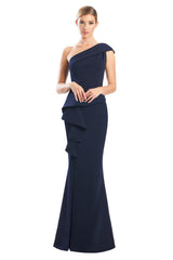 Alexander by Daymor 1781S23 Fitted Long Formal Peplum Evening Dress
