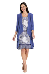 Printed Short Petite Dress Two Piece R&M Richards 1807P