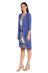 Printed Short Petite Dress Two Piece R&M Richards 1807P