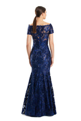 Alexander by Daymor 1859F23 Long Formal Sequin Lace Applique Evening Dress