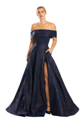 Alexander by Daymor 1872F23 Slit Long Formal Pocket A Line Prom Dress