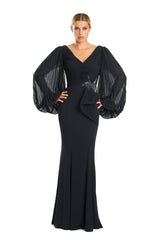 Alexander by Daymor 1886F23 Long Sleeve Formal Beaded Mermaid Dress
