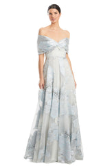 Alexander by Daymor 1959S24 Long Formal Floral Print Ball Gown Prom Dress
