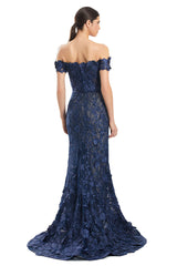 Alexander by Daymor 1971S24 Long Formal Lace Applique Mermaid Dress