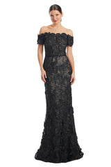 Alexander by Daymor 1971S24 Long Formal Lace Applique Mermaid Dress