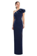 Alexander by Daymor 1982S24 Fitted Ruffled Long Formal Evening Dress