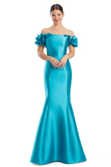 Alexander by Daymor 1991S24 Long Formal Floral Applique Mermaid Prom Dress