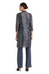 Long Formal Pant Suit Metallic Lace R&M Richards 1993