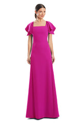 Alexander by Daymor 1997S24 A Line Formal Flutter Sleeve Evening Dress