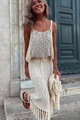 Stylish Sleeveless Hollow Out Tank Top
