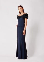 Alexander by Daymor 2003 Long Mermaid Formal Beaded Ruffle Evening Dress