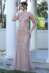 Adora Design 3272 Plus Size Long Beaded Formal Evening Dress