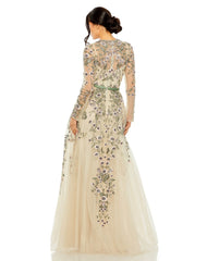 Long Sleeve Formal A Line Evening Gown Long Sleeve A Line Evening Mac Duggal 20580
