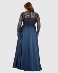 Long Plus Size Dress A Line Mac Duggal 20619