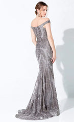 Ivonne D 220D22 Long Formal Detachable Feather Evening Dress
