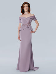 Stella Couture 25309 Beaded Long Floral Peplum Evening Formal Dress