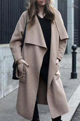 Fashion Casual Solid Color Lapel Coat