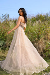 Terani Couture 252E5125 Long Evening Fitted Formal Overskirt Dress