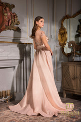 Terani Couture 252E5157 Fitted Long Formal Overskirt Evening Dress