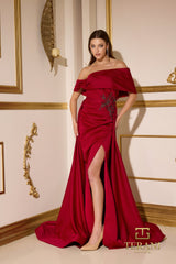 Terani Couture 252M5312 Long Fitted Formal Overskirt Evening Dress