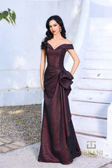 Terani Couture 252M5364 Long Fitted Formal Peplum Evening Dress