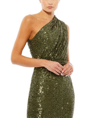 Long One Shoulder Formal Prom Gown One Shoulder Detail Mac Duggal 26694