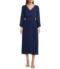 Marina 269138 Pleated A Line Cocktail Maxi Dress