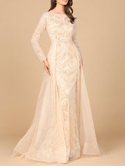 Lara Dresses 28933 Long Lace Formal Overskirt Evening Dress
