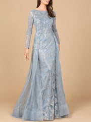 Lara Dresses 28933 Long Lace Formal Overskirt Evening Dress