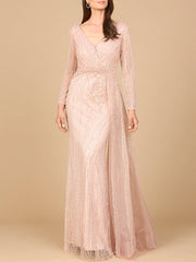 Lara Dresses 28934 Long Evening Lace Fitted Formal Dress