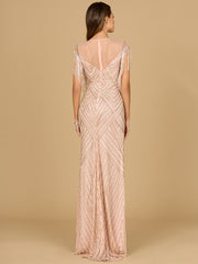 Lara Dresses 29053 Long Formal Beaded Fringe Evening Dress
