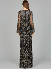 Lara Dresses 29088 Long Sleeve Beaded Formal Evening Dress