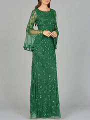 Lara Dresses 29088 Long Sleeve Beaded Formal Evening Dress