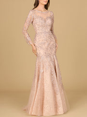Lara Dresses 29130 Mermaid Lace Applique Long Formal Evening Dress
