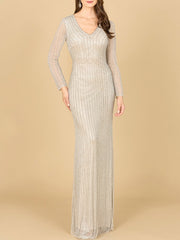 Lara Dresses 29163 Long Sleeve Mother of the Bride Beaded Formal Dress