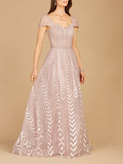 Lara Dresses 29301 Long Ball Gown Beaded Lace Evening Gown
