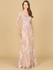 Lara Dresses 29327 Long Ball Gown Pattern Lace Evening Dress